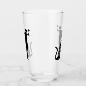 シルエット猫と蝶、猫好き、猫オーナー タンブラーグラス (右)