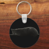 シルエット猫の写真 キーホルダー (正面)