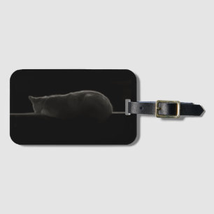 シルエット眠る猫の写真 ラゲッジタグ
