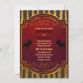 シルエット素朴ムース、金ゴールド《植物》アスペンツリー結婚ズ 招待状 (裏面)