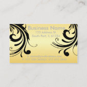 シルエット美容師-黄色 名刺 (裏面)