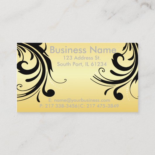 シルエット美容師-黄色 名刺 (裏面)