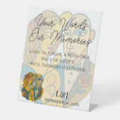 シルエット芸術的デスティネーションウェディングブックサイン 台座サイン (正面)