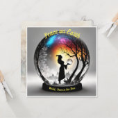 シルエット調和。地球の平和 カード (正面/裏面インサイチュ)