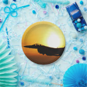 シルエット軍隊ジェット戦闘機 ペーパープレート (パーティー)