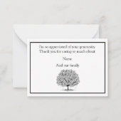 シルエット離れ桜後お葬式 ノートカード (正面)