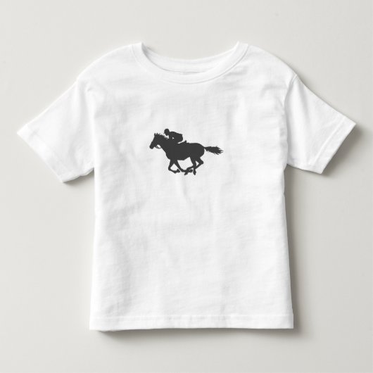シルエット馬ジョッキー – 背景色を選択 トドラーTシャツ (正面)