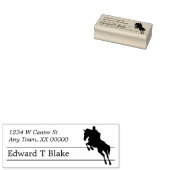 シルエット馬術跳躍差出人住所 ラバースタンプ (押印)