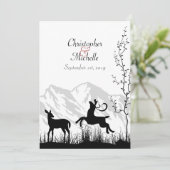 シルエット鹿と山結婚の出現 招待状 (スタンド正面)