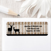 シルエット鹿と《植物》アスペンツリーのアドレス ラベル (インサイチュ)