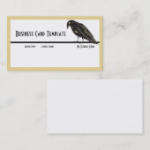 シルエット黒鳥Ravenロゴ名刺 名刺 (正面/裏面)