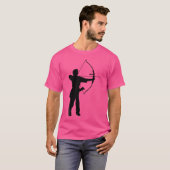 シルエット アーチェリー 射手 プレーヤー 弓と矢 狩人 Tシャツ (正面フル)