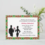 シルエット カップル ホリデーパーティー 招待状 (スタンド正面)