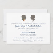 シルエット カップル 同性 シャワー 招待状 (正面)