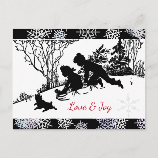 シルエット/スノーフレーク ポストカード (正面)