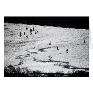 シルエット、チャールズ川盆地、カードのヨット