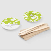 シルエット レモン ライム グリーン ウェディング ラウンド ハンドファン (組立なし)