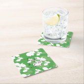 シルエット レモン ライム モダン ウェディング スクエアペーパーコースター (インサイチュ)