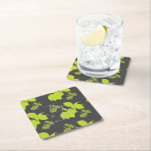 シルエット レモン ライム モダン ウェディング スクエアペーパーコースター (インサイチュ)