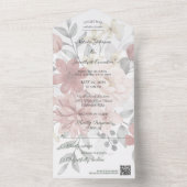 シルエット ワイルドフラワーの花束 QRコード付き オールイン オールインワン招待状 (内側)