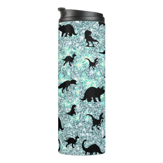 シルエット 魚 サメ クジラ 勾配 スパークル ギャラクシー タンブラー (回転右)