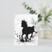 シルエット、黒馬 ポストカード (スタンド正面)