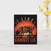 シルエットBbqグリル私は豚のお尻が好きで私は出来ない カード (黄色い花)