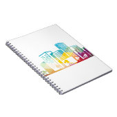 シルエットcityscape建物アイコンの色の都市 ノートブック (右側)