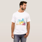シルエットcityscape建物アイコンの色の都市 tシャツ (正面フル)