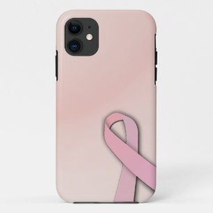 シルエットiPhone上の乳がん認識度リボン iPhone 11 ケース