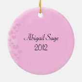 シルエッパーソナライズされたトガールとハートスウィート16 セラミックオーナメント (裏面)