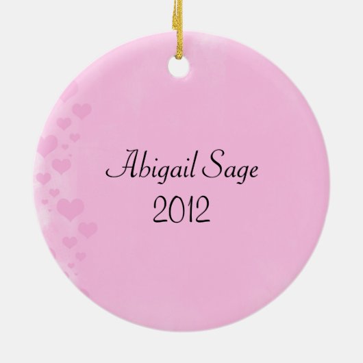 シルエッパーソナライズされたトガールとハートスウィート16 セラミックオーナメント (裏面)
