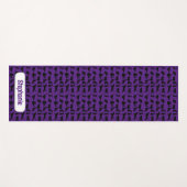 シルエッパーソナライズされたトパターンパープルブラックキャット ヨガマット (正面(横))
