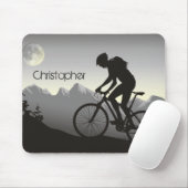 シルエッパーソナライズされたトマウンテンバイクと月 マウスパッド (マウス)