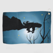 シルエッビクトリアントホタル&ムーンライトシーン ゴルフタオル (横)