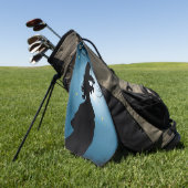 シルエッビクトリアントホタル&ムーンライトシーン ゴルフタオル (グリーン)