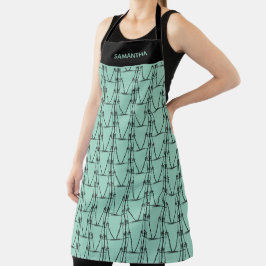 シルエッモダントココナッツの木のパターン エプロン