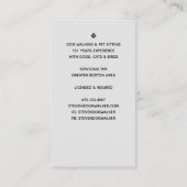 シルエッモダントドッグ歩くドッグ座 名刺 (裏面)