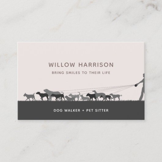 シルエッモダントドッグ歩く 名刺 (正面)