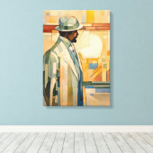 シルエッモダン包まれたトカラフルアートキャンバスプリン キャンバスプリント (インサイチュ (ウッドフロア))