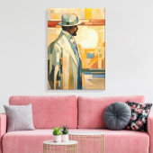 シルエッモダン包まれたトカラフルアートキャンバスプリン キャンバスプリント (インサイチュ (リビング))