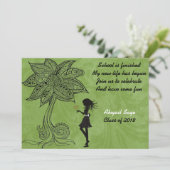 シルエッユニークトガールフラワー卒業招待状 招待状 (スタンド正面)