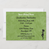 シルエッユニークトガールフラワー卒業招待状 招待状 (裏面)