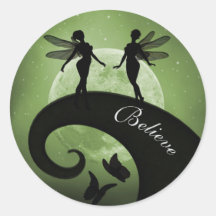 シルエッ信じトフェアリー姉妹ムーンスティッカー