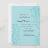 シルエッ妊婦のトブルーベビーシャワー招待状 招待状 (裏面)