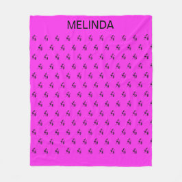 シルエッ感動的トダンサーのパターン紫 フリースブランケット