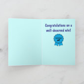 シルエッ最高のトでドッグと共に表示される青いリボン カード (内部)