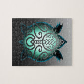 シルエッ白熱［赤熱］光を放つトスナッパーカメ ジグソーパズル (横)