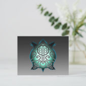 シルエッ白熱［赤熱］光を放つトスナッパーカメ ポストカード (スタンド正面)