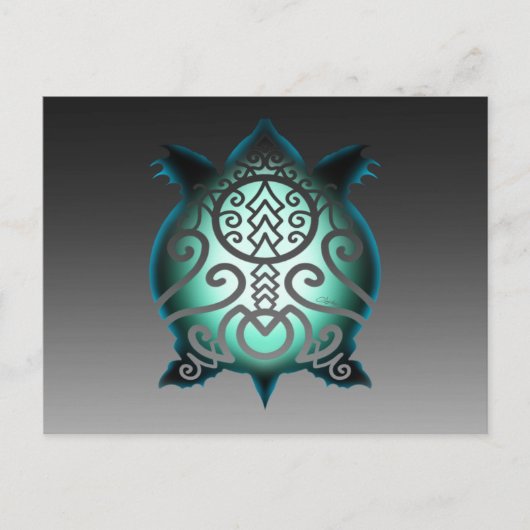 シルエッ白熱［赤熱］光を放つトスナッパーカメ ポストカード (正面)